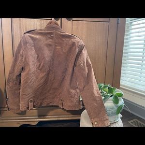 Leather suede biker jacket.